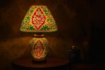 Handcrafted Camel Skin Leather Lamp | Pakistani Decorative Lamps | Traditional Side Table Light | Handmade Home Decor Gift - Image 3