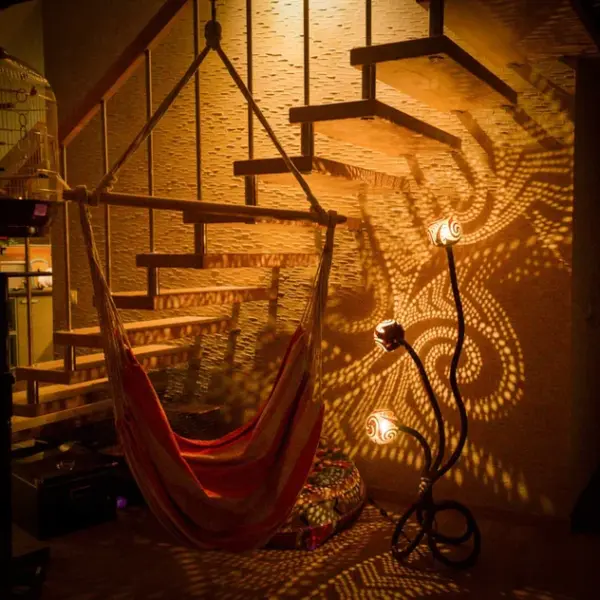 Gourd Floor Lamp: Handmade Bohemian Coastal Lighting